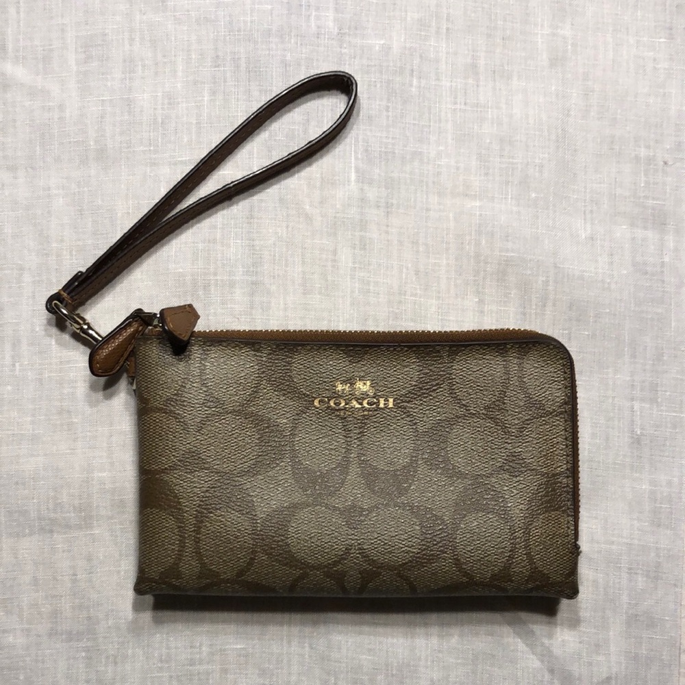 Coach Brown Wristlet